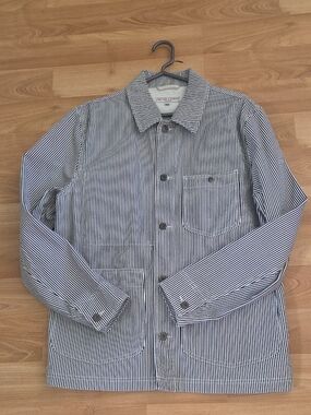 Wallace & Barnes Canvas Chore Jacket with Railroad Stripe